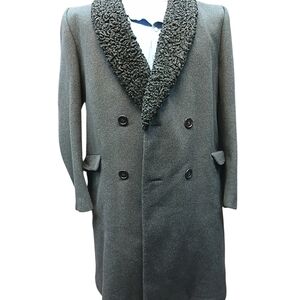 Men's Classic Charcoal Double-Breasted Pea Coat